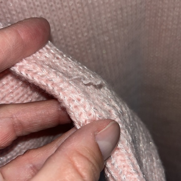 Vintage 1980s Pastel pink beachy mermaid grandma sweater mixed media artsy L - Picture 10 of 12